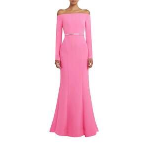 NEW SAFIYAA rory long dress with mirror belt in aurora